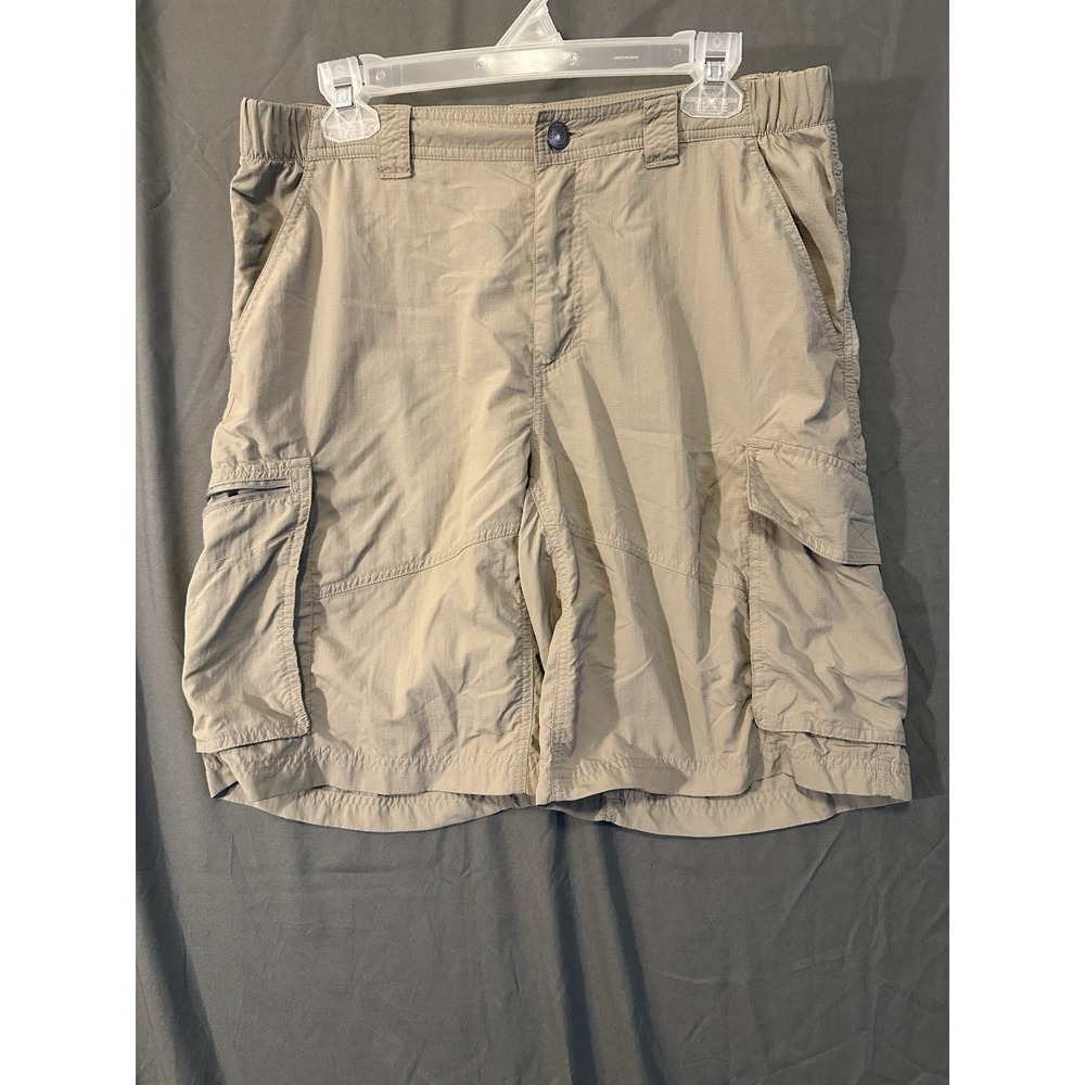 Columbia Cargo Shorts Omni-Shade Sun Protection Beige Tan sz 34 Hiking‎ Gorpcore
